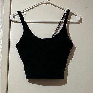 Vuori | Black Crop Tank with Slim Straps